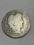 1905-O Barber 25c Silver Quarter Coin