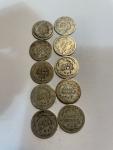 Mixed Silver Barber Dimes - 10 Unique Dates
