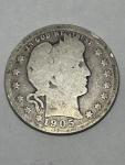 1905-O Barber 25c Silver Quarter Coin