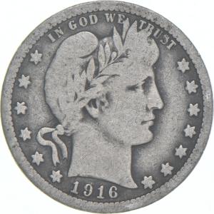 1916 Barber Quarter - Average Condition Choice