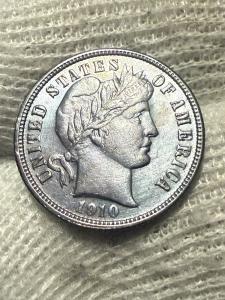 1910 Barber Dime Choice Brilliant Uncirculated