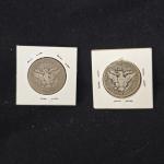 Two 1908 Barber Silver Quarters - 90% Silver