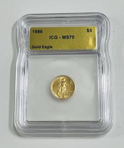 1986 American Gold Eagle 1/10 Oz Coin MS70