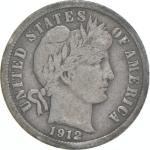 1912-P Barber Dime 90% Silver Coin