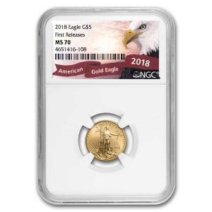 1/10 oz American Gold Eagle Coin MS-70