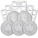 2023 (5) 1 oz Canadian Maple Leaf Silver Coins