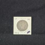 1914 Barber Silver Quarter - Philadelphia Mint 90% Silver