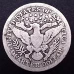 1909 Barber Liberty Quarter 90% Silver Coin
