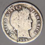 1906 O Barber Dime Silver Coin - Rare Date!