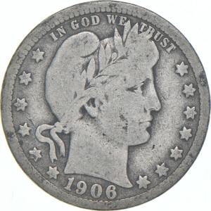1906-D Barber Quarter Circulated Coin