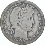 1906-D Barber Quarter Circulated Coin
