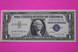 1957 B $1 Silver Certificate Blue Seal Note