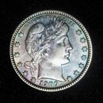 1909-D Barber Quarter with Beautiful Polychrome Toning