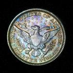 1909-D Barber Quarter with Beautiful Polychrome Toning
