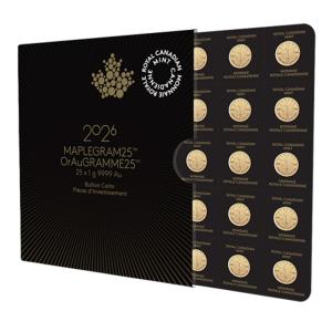 2024 Gold Maple Leaf 25 x 1 Gram Coins