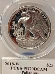2018-W PCGS PF 70 DCAM Palladium American Eagle