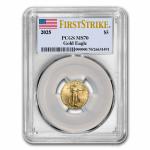 2025 1/10 oz American Gold Eagle MS-70