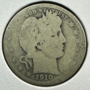 1910 Barber 25 Cent Coin - Vintage Treasure