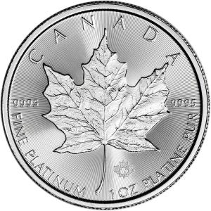 1 oz Canada Platinum Maple Leaf - $50 - BU