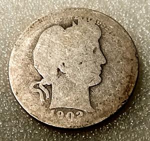 1902 O Barber Quarter - 90% Silver Coin