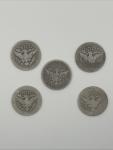 Set of 5 1902 Barber Quarters