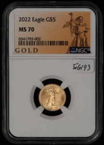 2022 Gold American Eagle 1/10 oz Coin NGC MS 70