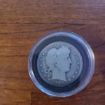 1907 Silver Barber Quarter Coin 25 Cents