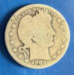 1909 S Barber Quarter - Stunning Vintage Coin