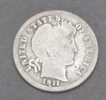 1911-D Barber Silver Dime - Cat #203