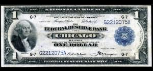 1918 $1 Chicago Federal Reserve Blue Seal Note