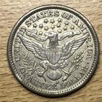 1900 S Barber Silver Quarter - AU Details