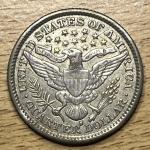 1900 S Barber Silver Quarter - AU Details