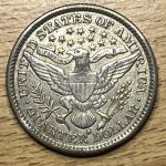 1900 S Barber Silver Quarter - AU Details