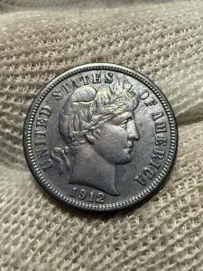 1912-P Barber Dime - Choice AU+ Coin