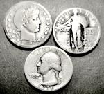 Barber, Standing Liberty & Washington Quarters Set