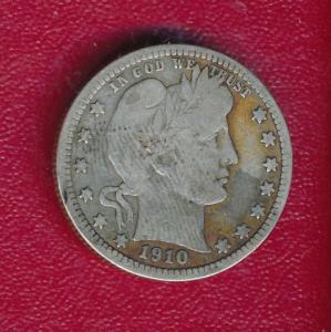 1910 Barber Silver Quarter - Great Condition!