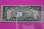 1953 Blue Seal $5 Silver Certificate Bill