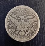 1914 P Barber Quarter Dollar - 90% Silver Coin