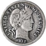 1912 Barber Dime 90% Silver Coin