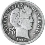 1912 Barber Dime 90% Silver Coin