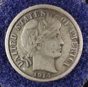 1914-S U.S. Barber Dime - Rare Silver Coin
