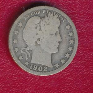 1902-O Barber Silver Quarter - Great Condition!