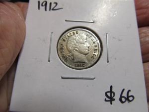 1912 Barber Silver Dime - Great Album Piece!