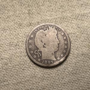 1897 S Barber Silver Quarter - Key Date