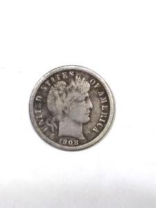 1908-O Barber Silver Dime - Rare Find