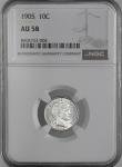 1905-P Barber Silver Dime NGC AU58