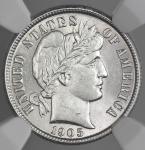 1905-P Barber Silver Dime NGC AU58
