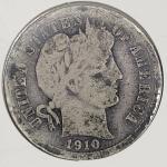 2 Barber Dimes 90% Silver: 1908-S & 1910-D