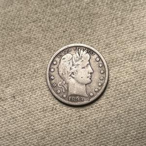 1894 O Barber Silver Quarter U.S. Coin