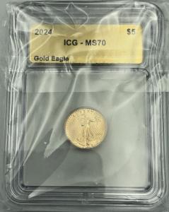 2024 Gold Eagle $5 MS70 1/10 Ounce Coin
